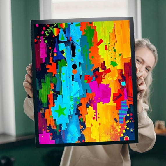 Vibrant Abstract Art Jigsaw Puzzle Colorful Family Fun
