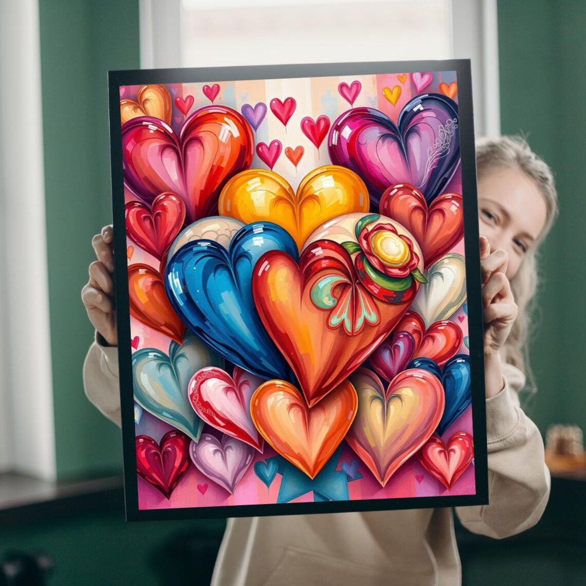 Romantic Heart Collage, Love Jigsaw Poster