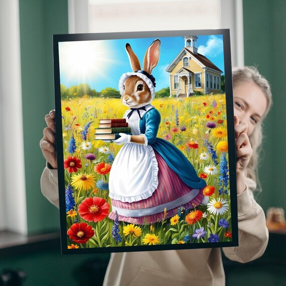 Whimsical Rabbit Jigsaw Puzzle Easter Spring Family Game