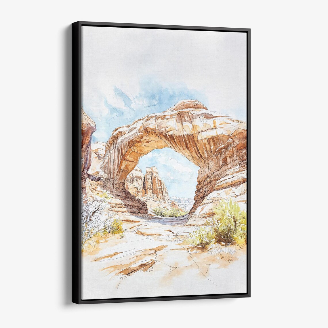 Arches National Park Sandstone Arch Watercolor Southwest Art Poster