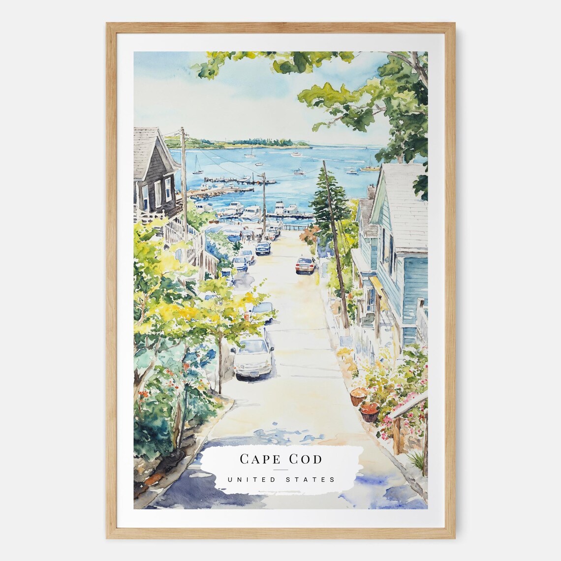 Cape Cod Massachusetts Watercolor Art Print