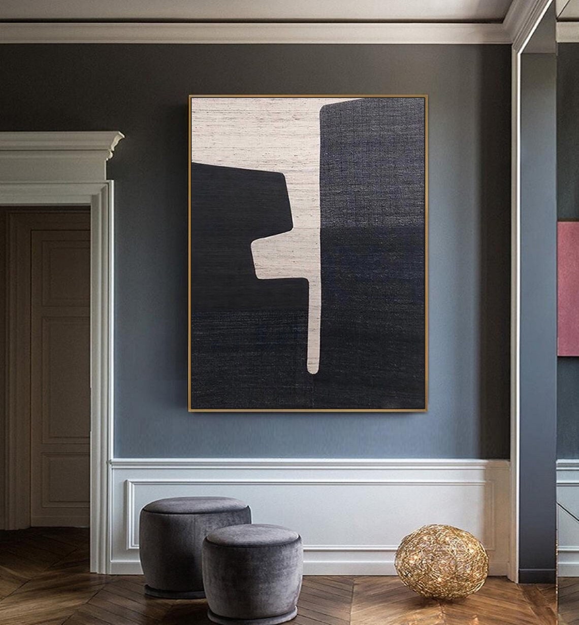 Black And Beige Wabi Sabi Wall Art Minimalist Black Beige Abstract Painting Textured Painting Modern Abstract Painting Neutral Wabi Sabi Art - Image 2