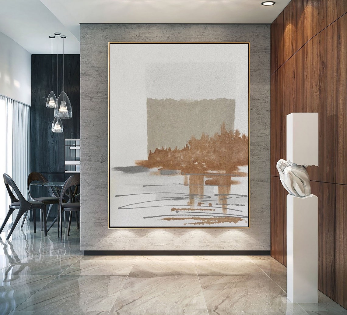 Burnt Sienna Treeline Watercolor Abstract Trees Reflections Poster - Image 4