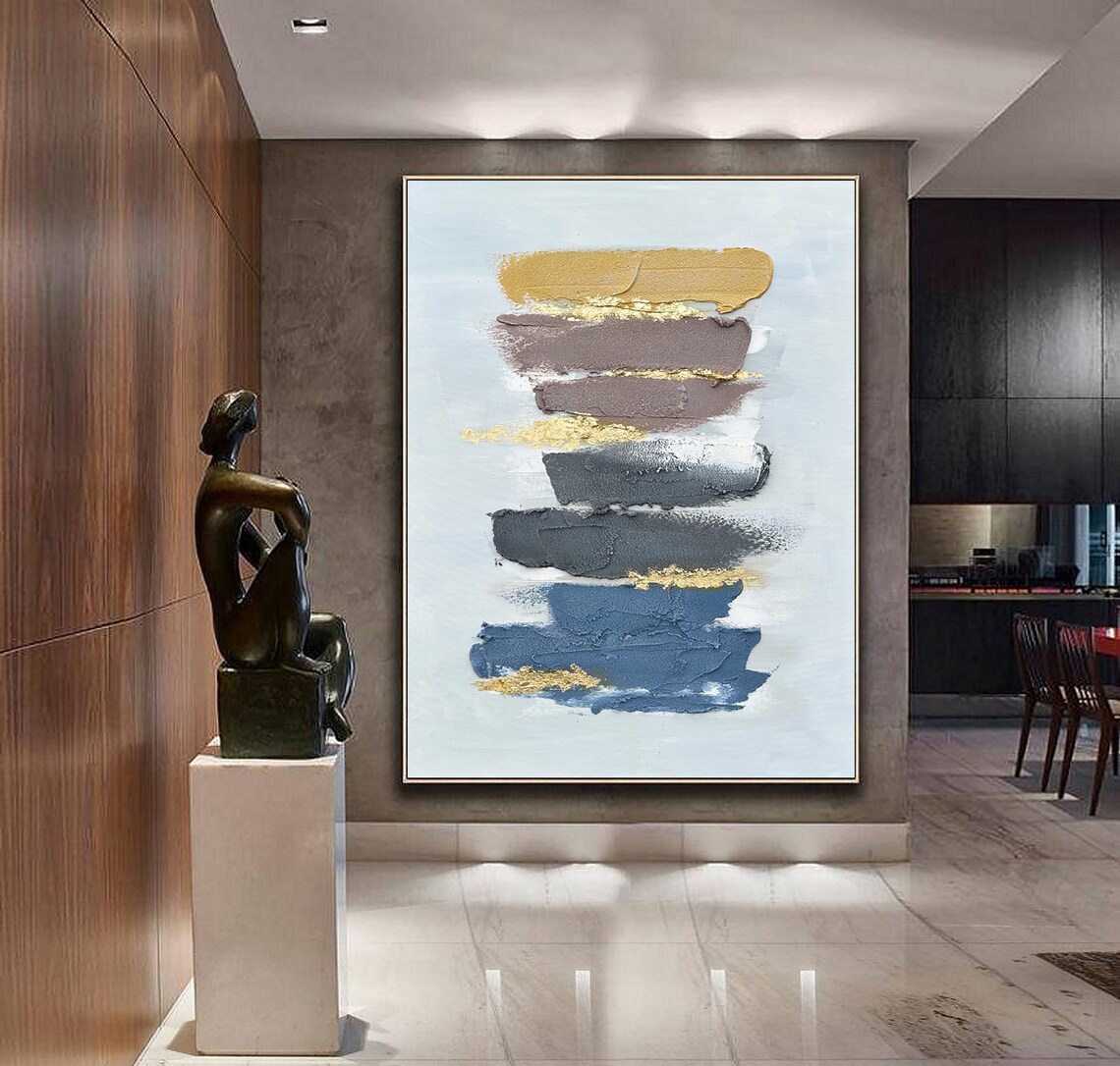 Large Minimalist Textured Wall Art 3d Abstract Oil Painting On Minimalist Painting Boho Abstract Wall Art Entrance Wall Art Decor - Image 4