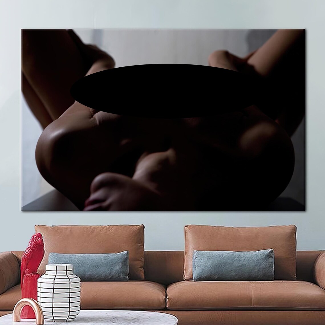 Sensual Nude Woman Art Print, Portrait Study