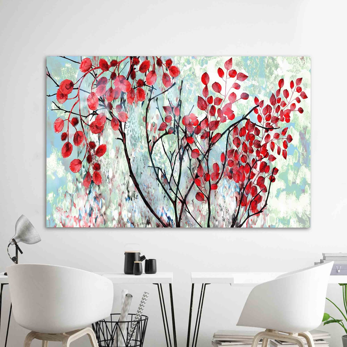 Glass Wall Art Tempered Decor Landscape Oil Painting Print Autumn