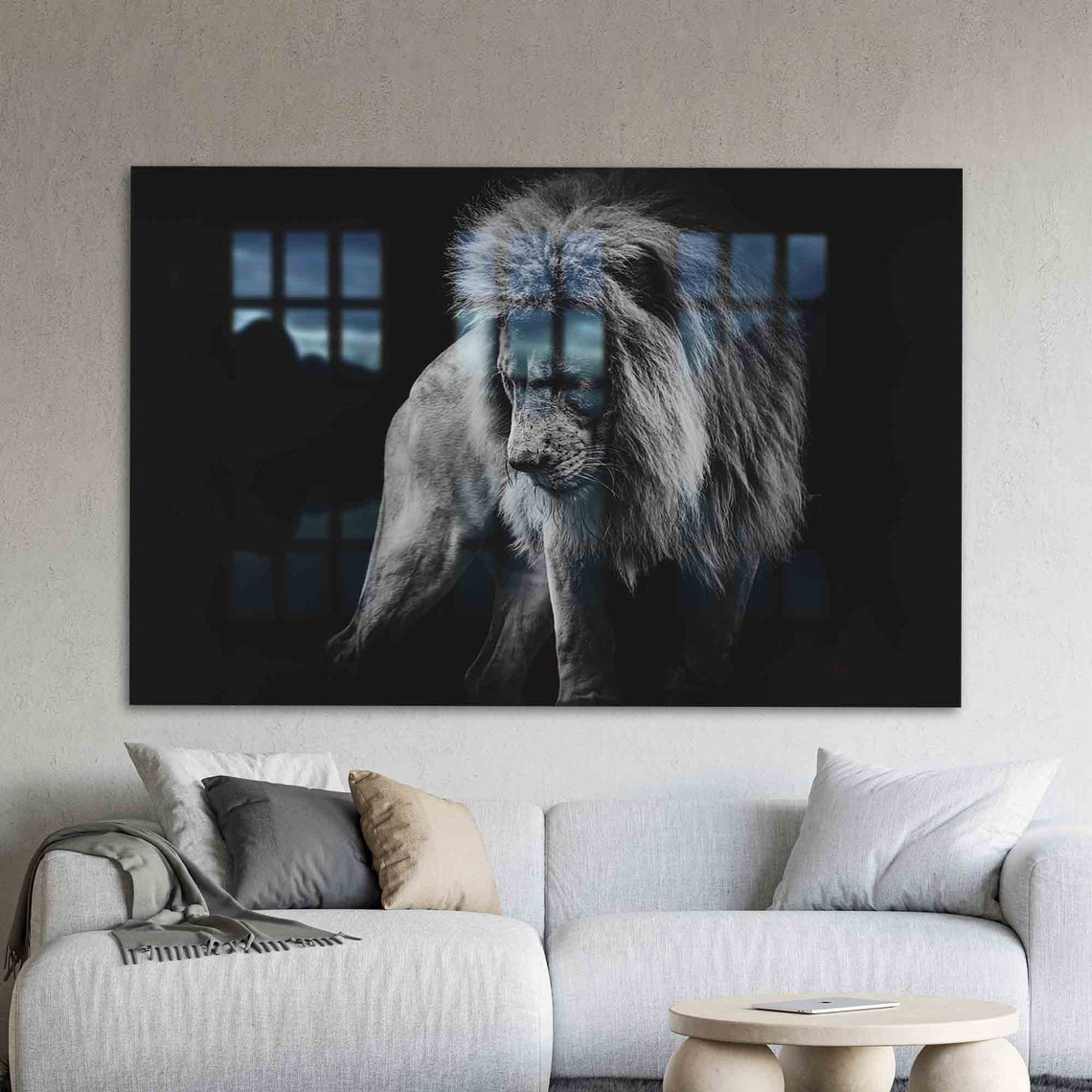 African Lion Wall Art Print