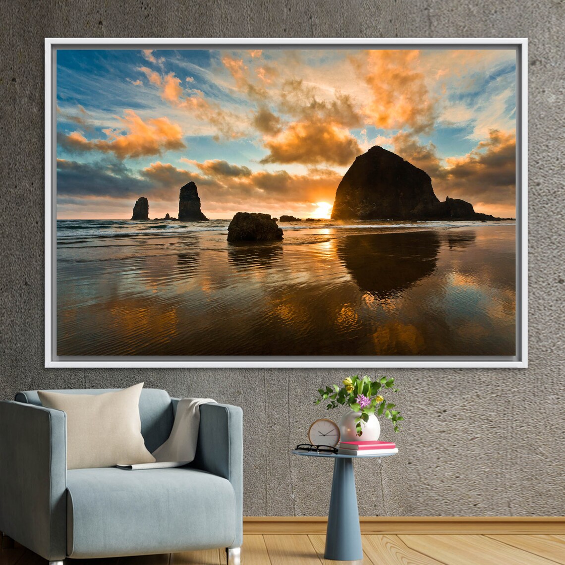 Haystack Rock, Cannon Beach Oregon Coast Travel Poster