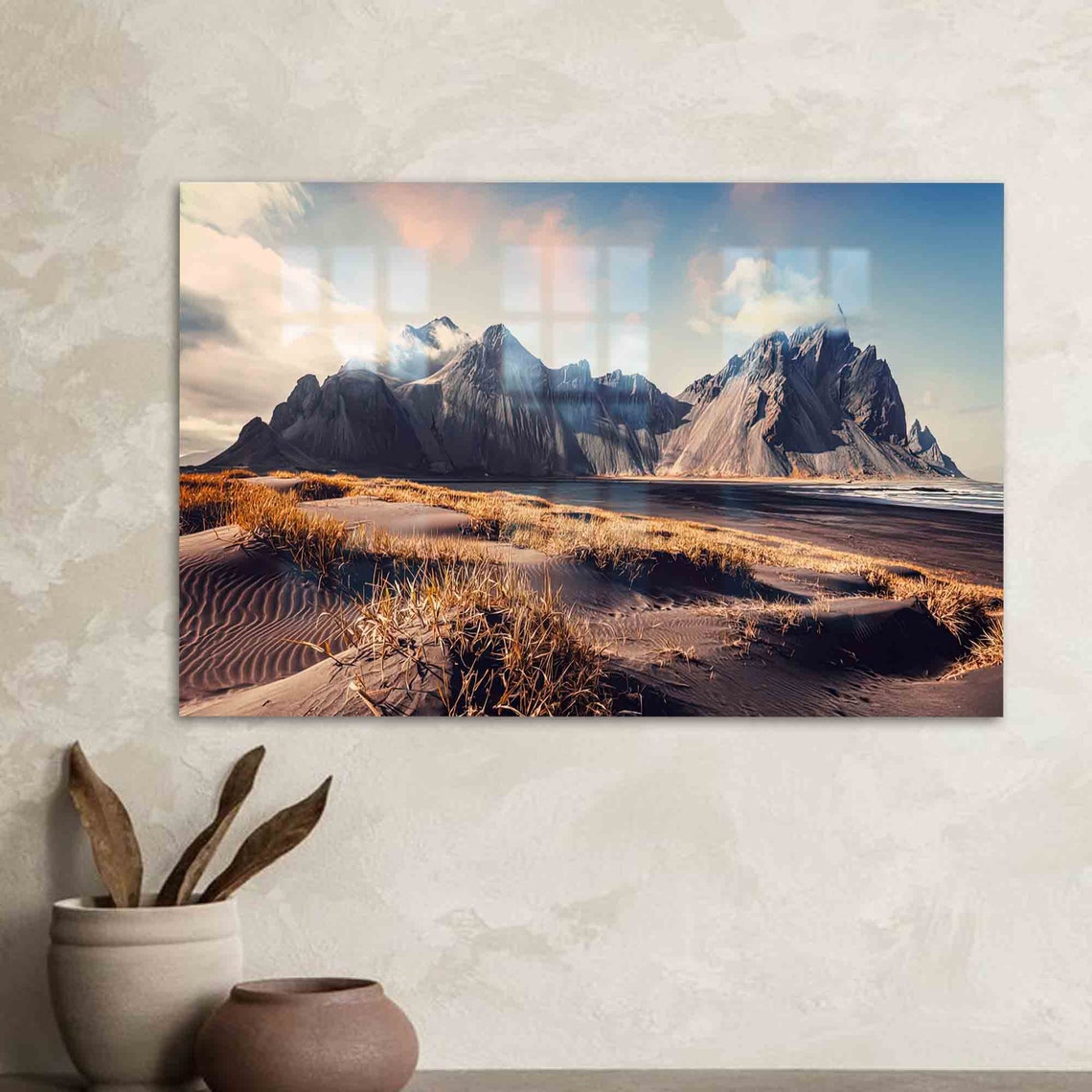 Vestrahorn Iceland Black Sand Beach Dramatic Peaks Photo Poster