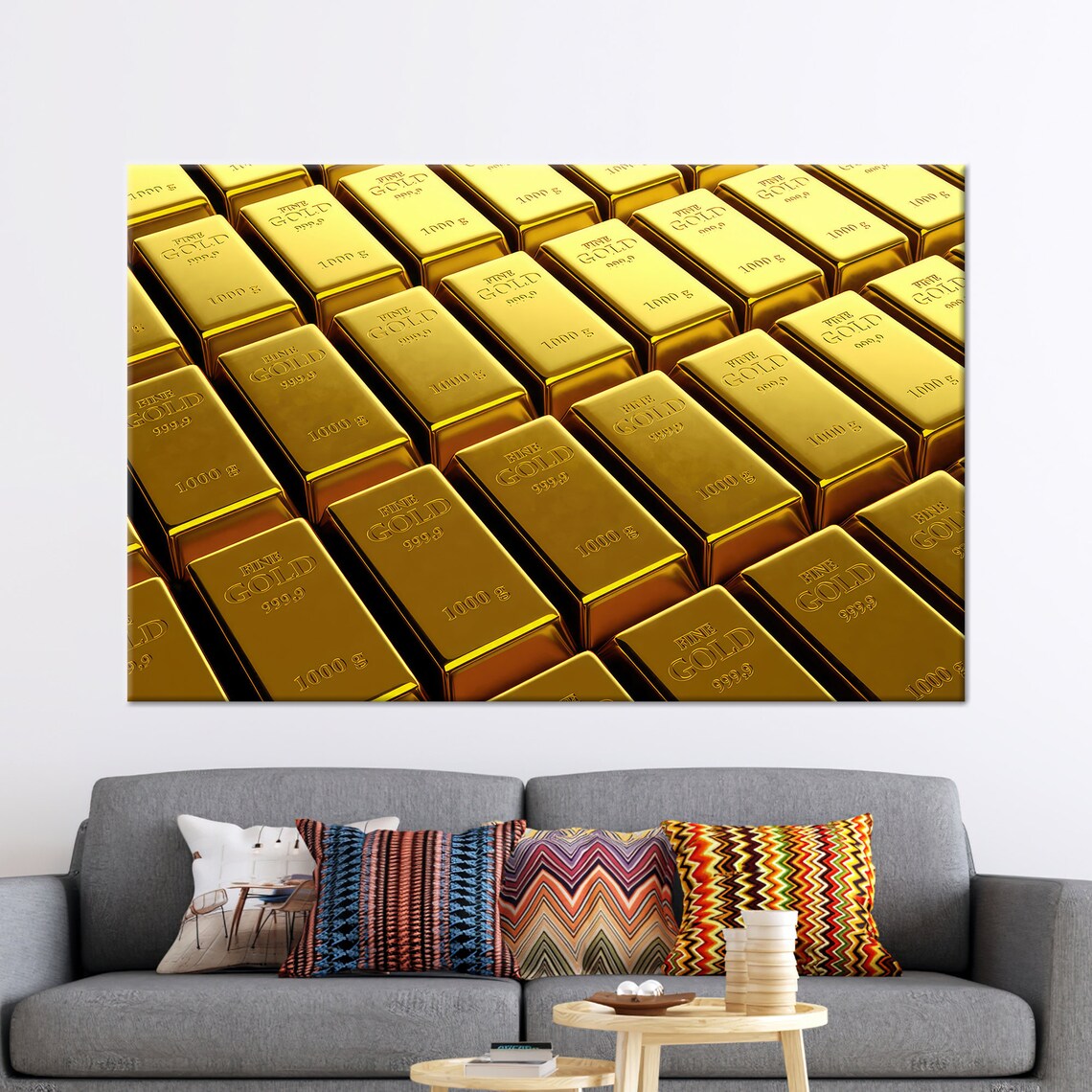 Stacked Gold Bars 999 Fine Wealth Success Luxury Finance Poster