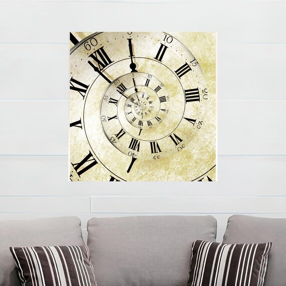 Wedding Decor Art Office Wall Hanging Modern 3d Canvas Clock Old Vintage Print Minimalist