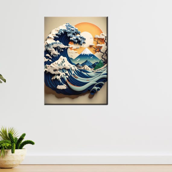 The Great Wave Poster Kanagawa Wall Hanging Home Decoration Modern Canvas Decor Abstract Art