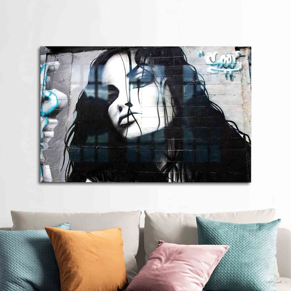 Glass Art Tempered Wall Decor Woman Street Face