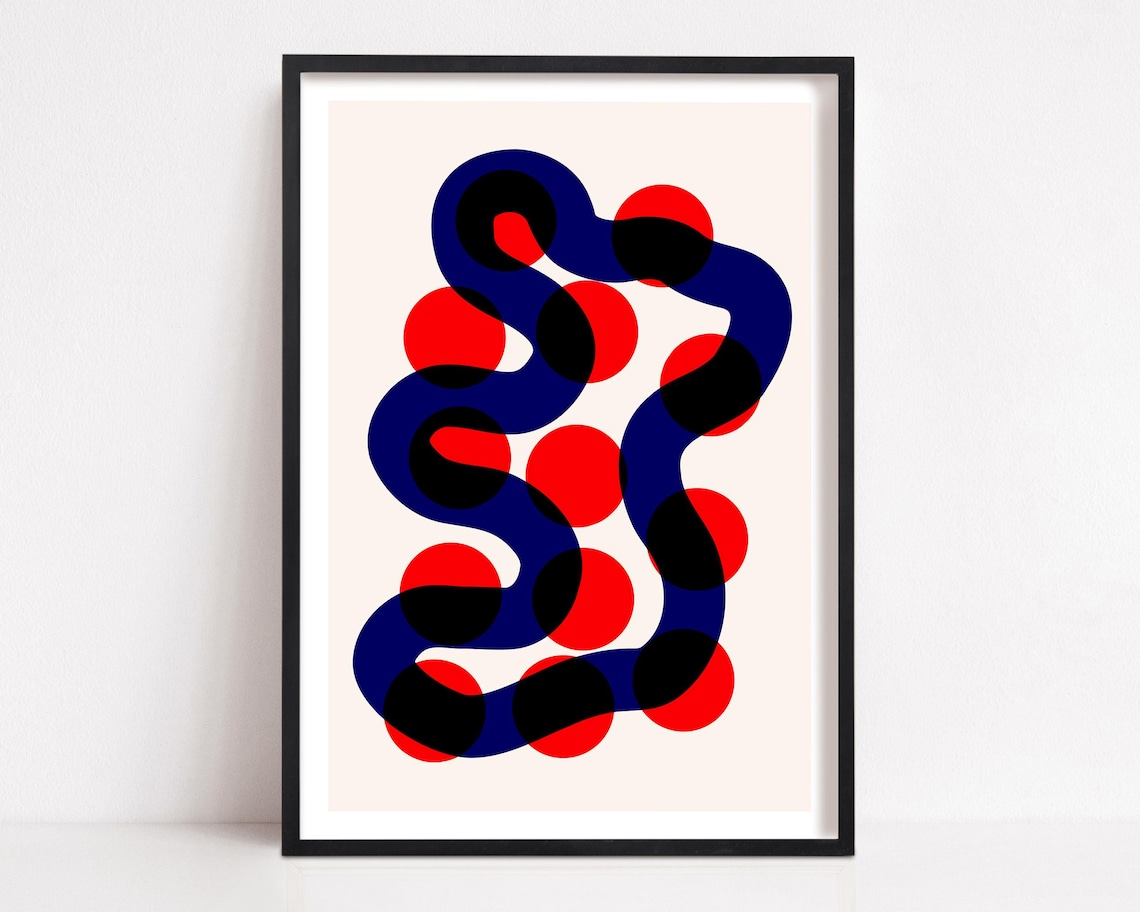 River Walk Abstract Art Print, Modern Wall Art