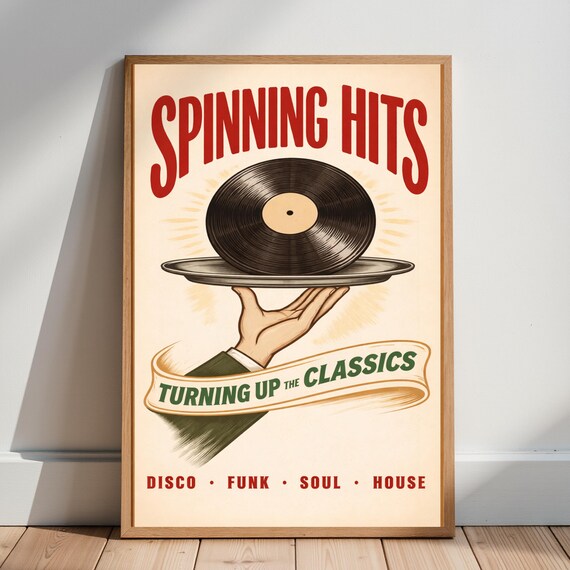 Retro Music Poster Vinyl Record Art Dj Lounge Print Disco Funk Soul House