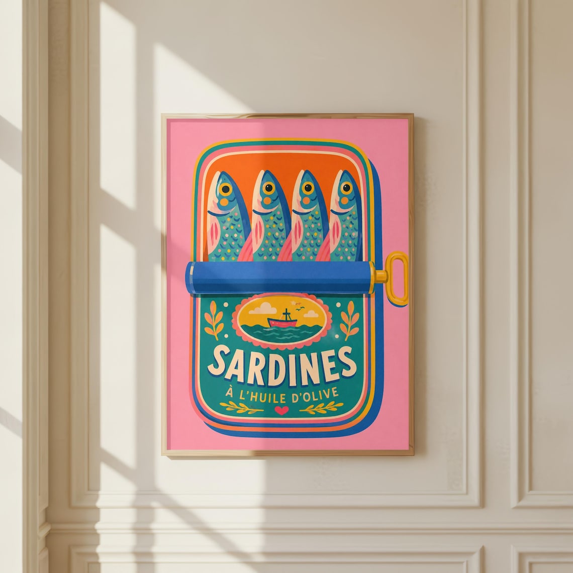 Sardines Can Retro Food Kitchen Art Print