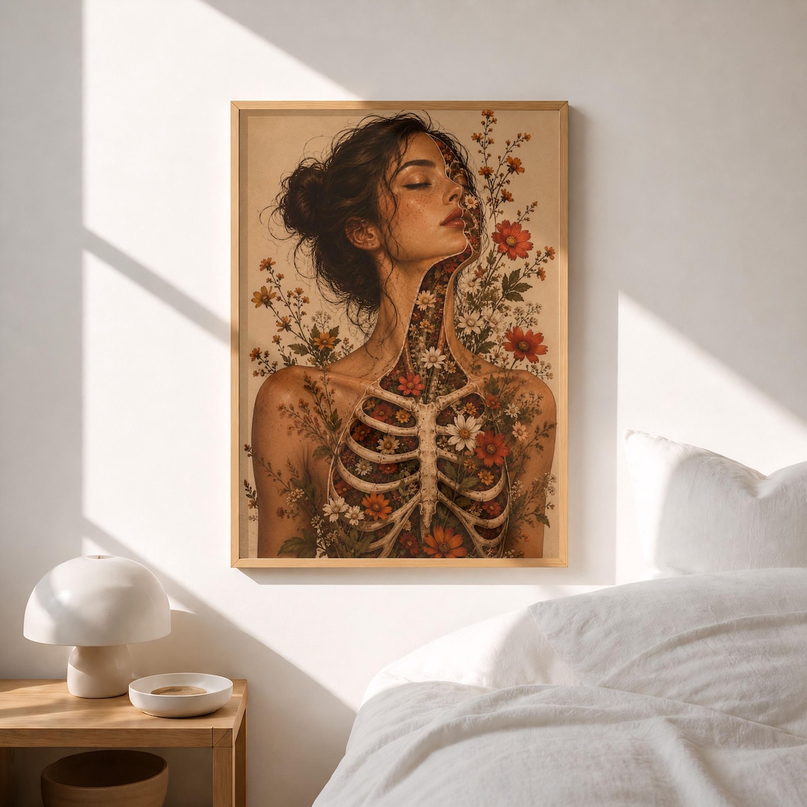 Floral Anatomy Art Print, Botanical Skeleton