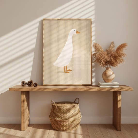 Minimalist Goose Art Print, Scandinavian Farmhouse Decor