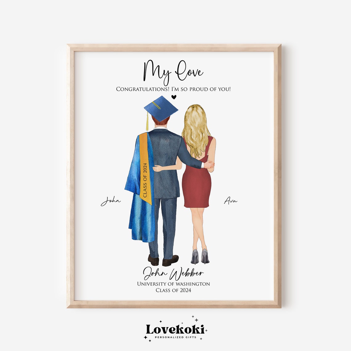 My Love Graduate Congratulations Class of 2024 Couple Poster