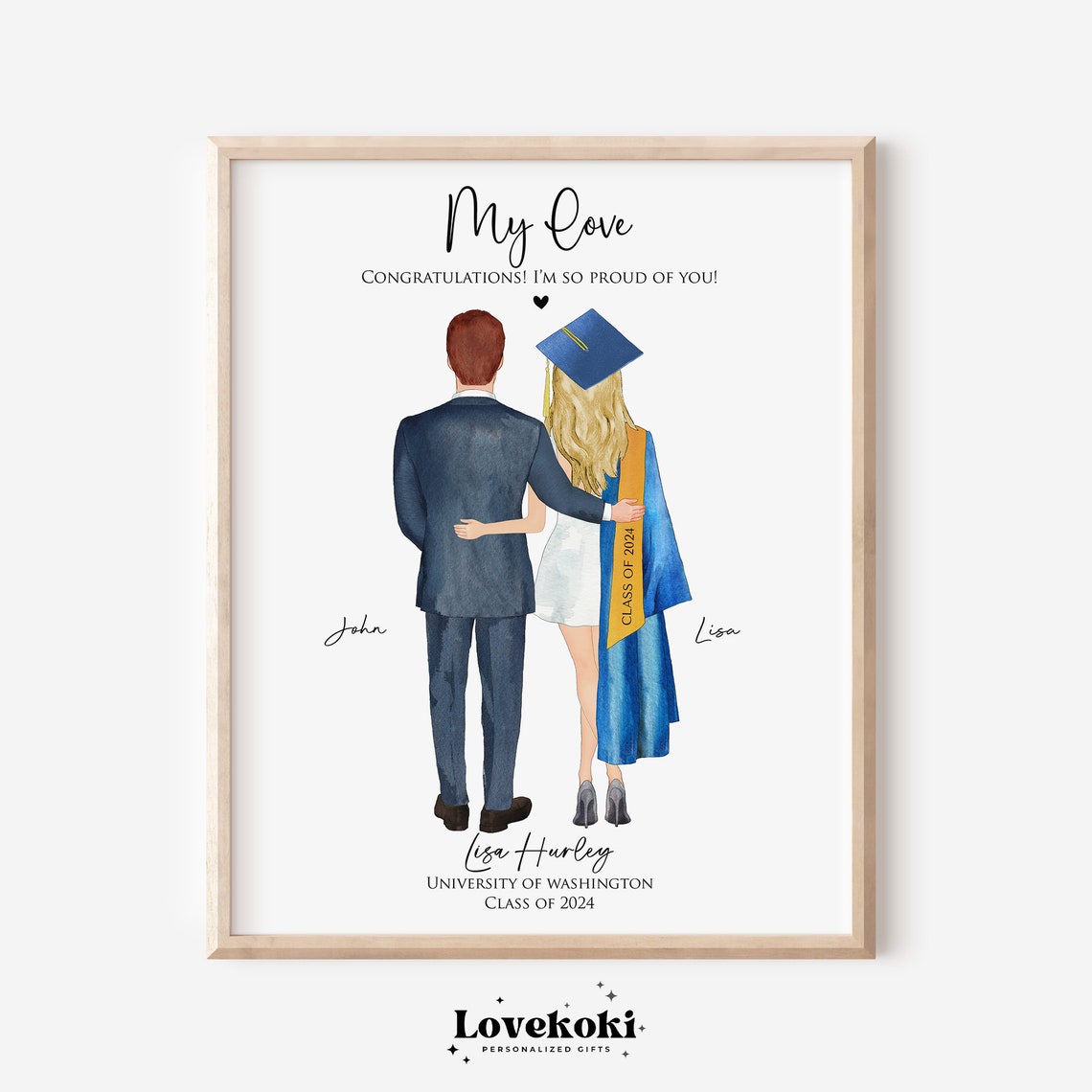 My Love Congratulations Graduation Couple Portrait Keepsake Poster