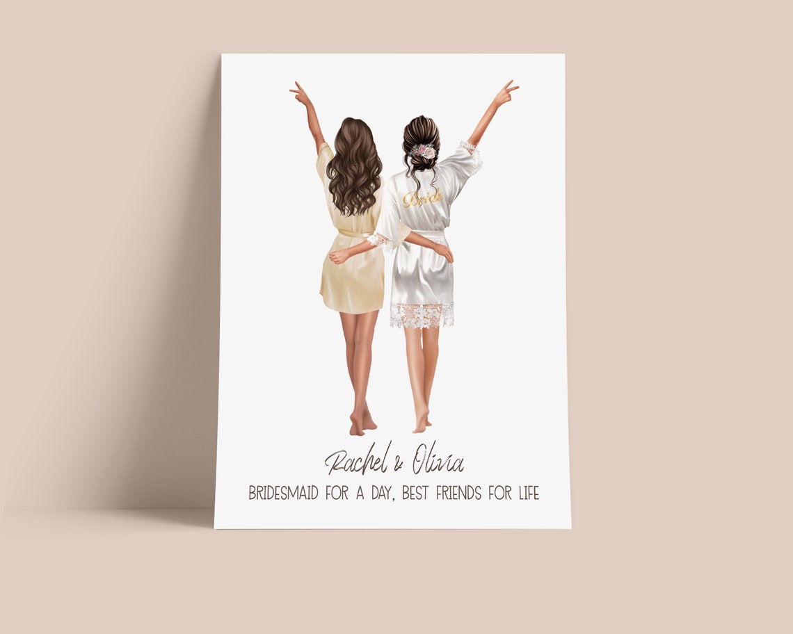 Personalized Bridesmaid Gift Print Rachel Olivia Wedding Day - Image 2