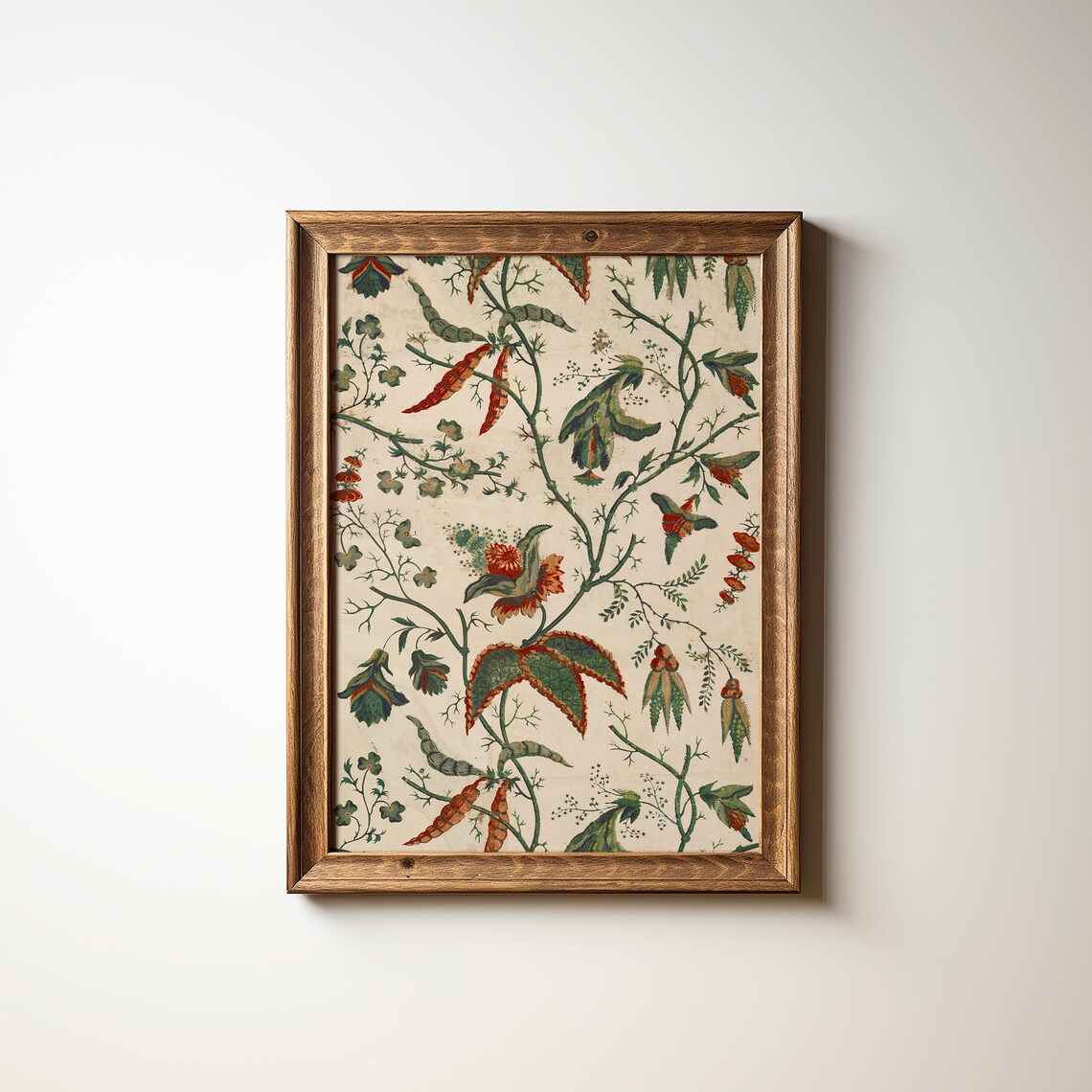 Neutral Floral Textile Minimalist Botanical Art Print