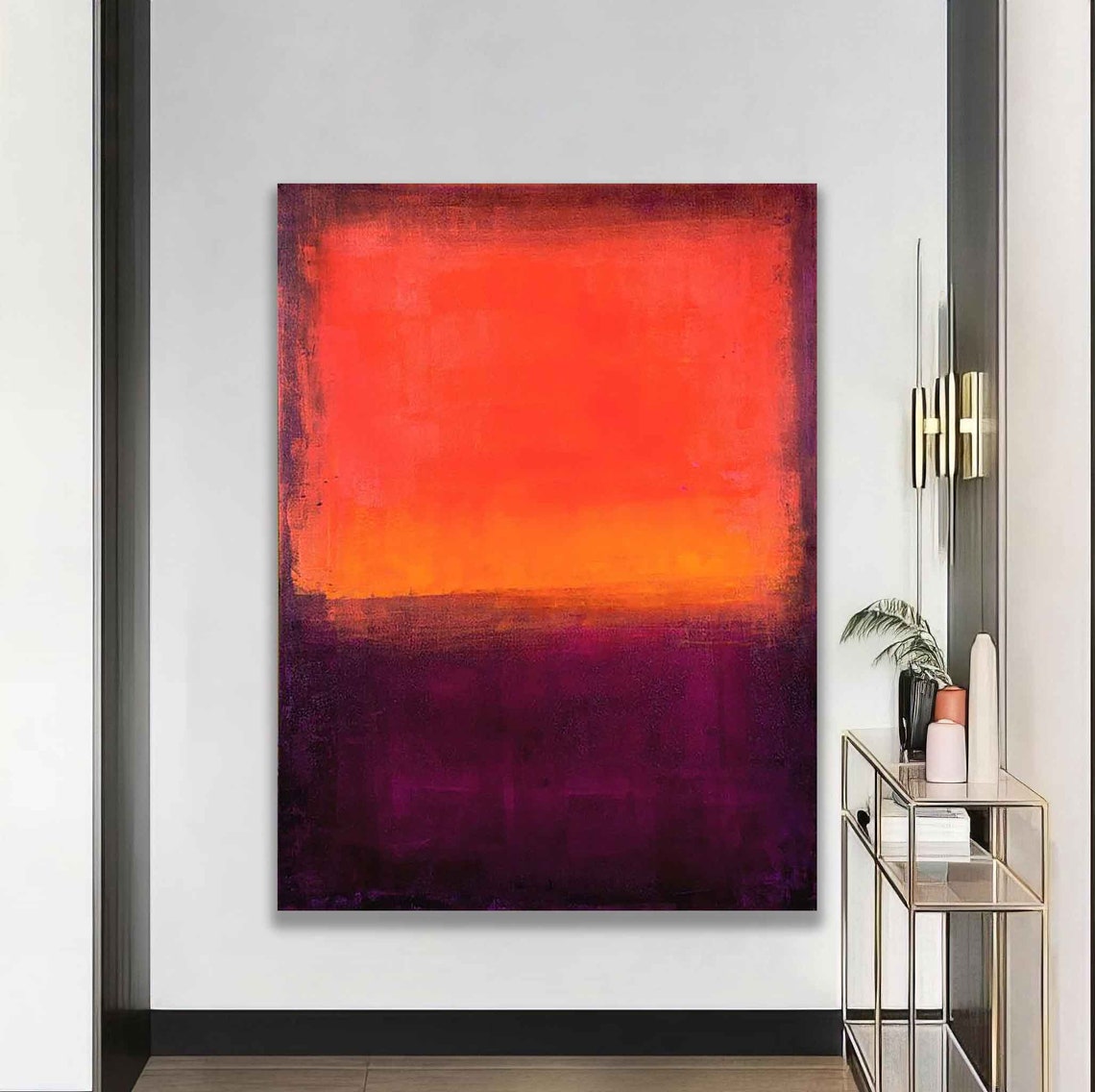 Fiery Orange Red Purple Gradient Abstract Modern Wall Art Poster - Image 5