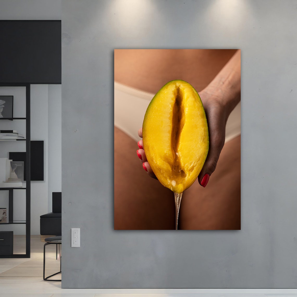 Sensual Mango Still Life Red Nails Fine Art Photography Print - Image 5
