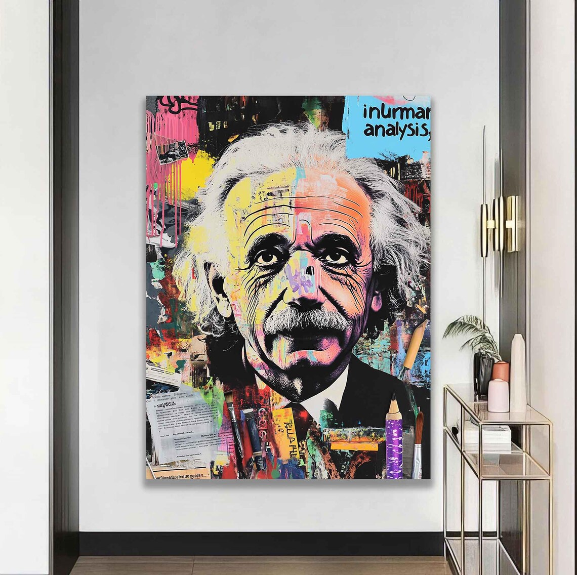 Albert Einstein Graffiti Collage, Modern Wall Art - Image 5