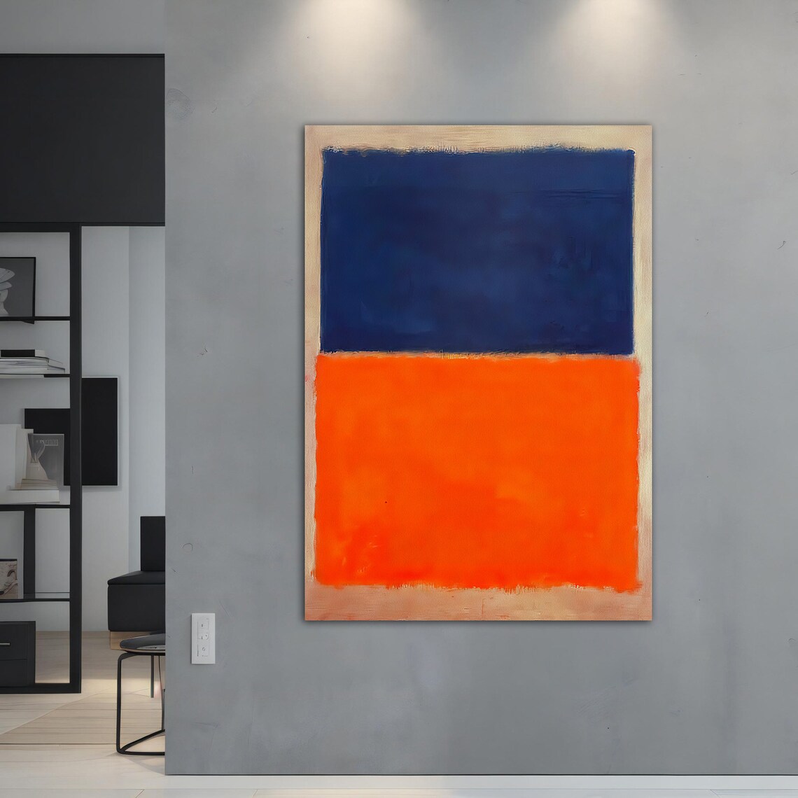 Blue And Orange Color Block Abstract Painting Rothko Style Poster - Image 4
