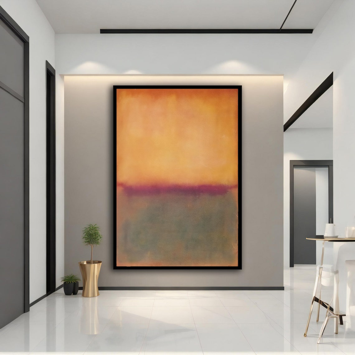 Orange Color Field Abstract Painting In Rothko Style Art Poster