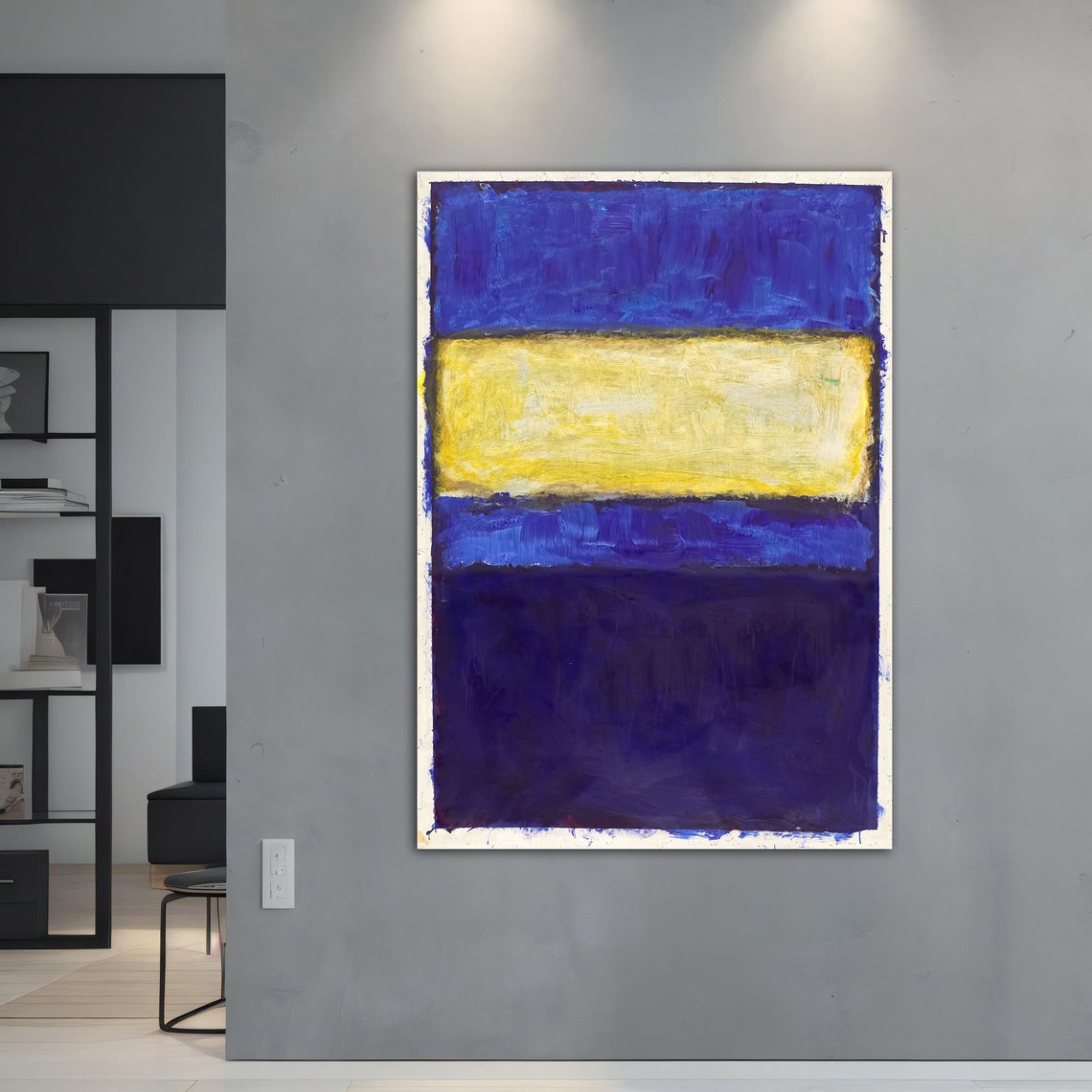 Rothko Style Yellow Deep Blue Color Field Abstract Wall Art Print - Image 4