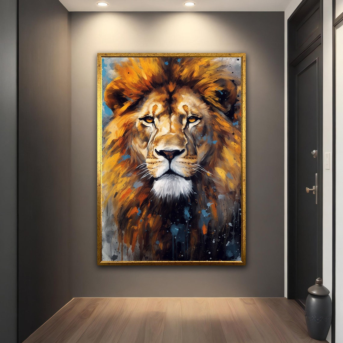 Colorful Lion Head Portrait Abstract Painted Wildlife Wall Art Poster - Image 5