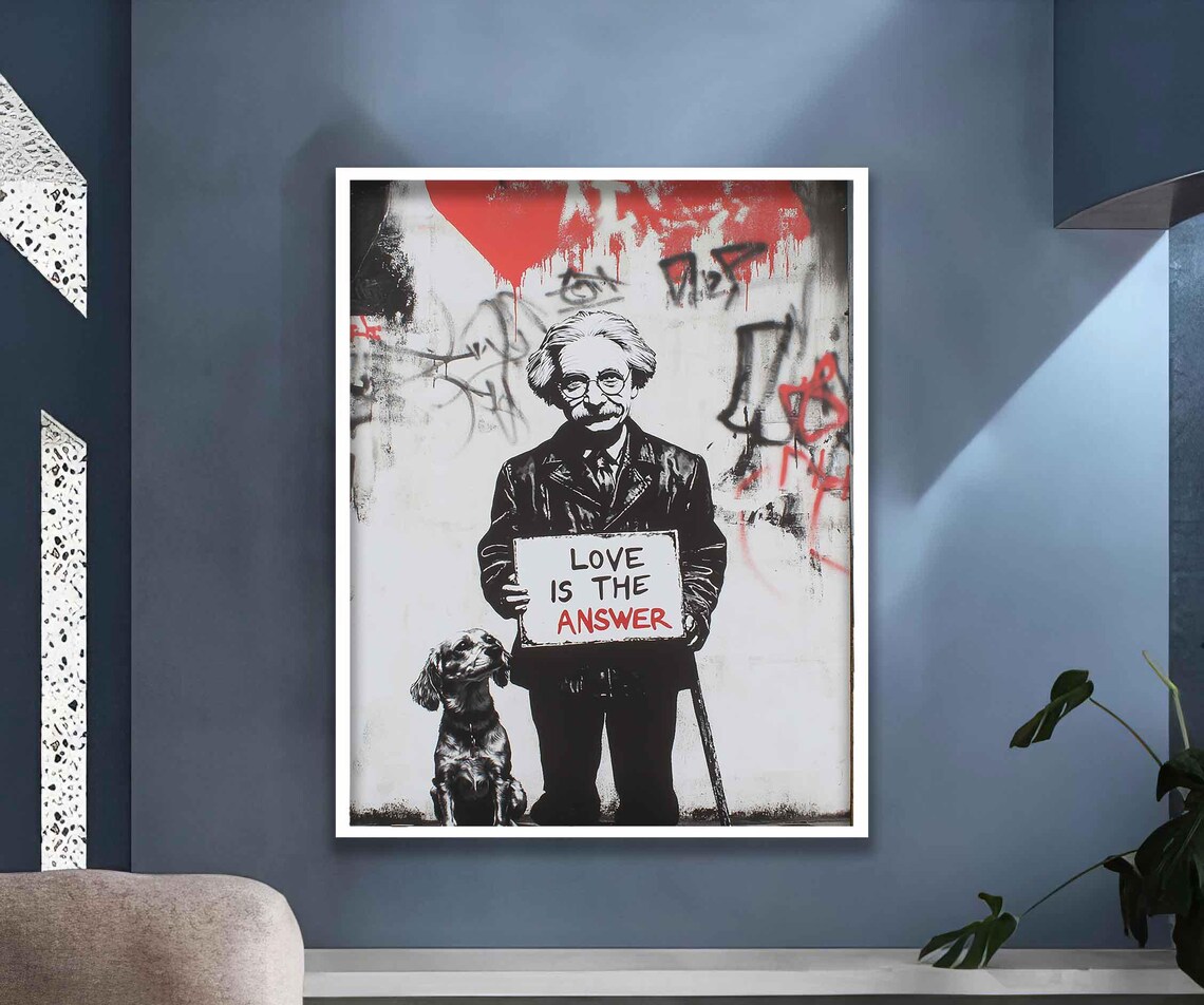 Einstein Graffiti Dog, Modern Graffiti Art