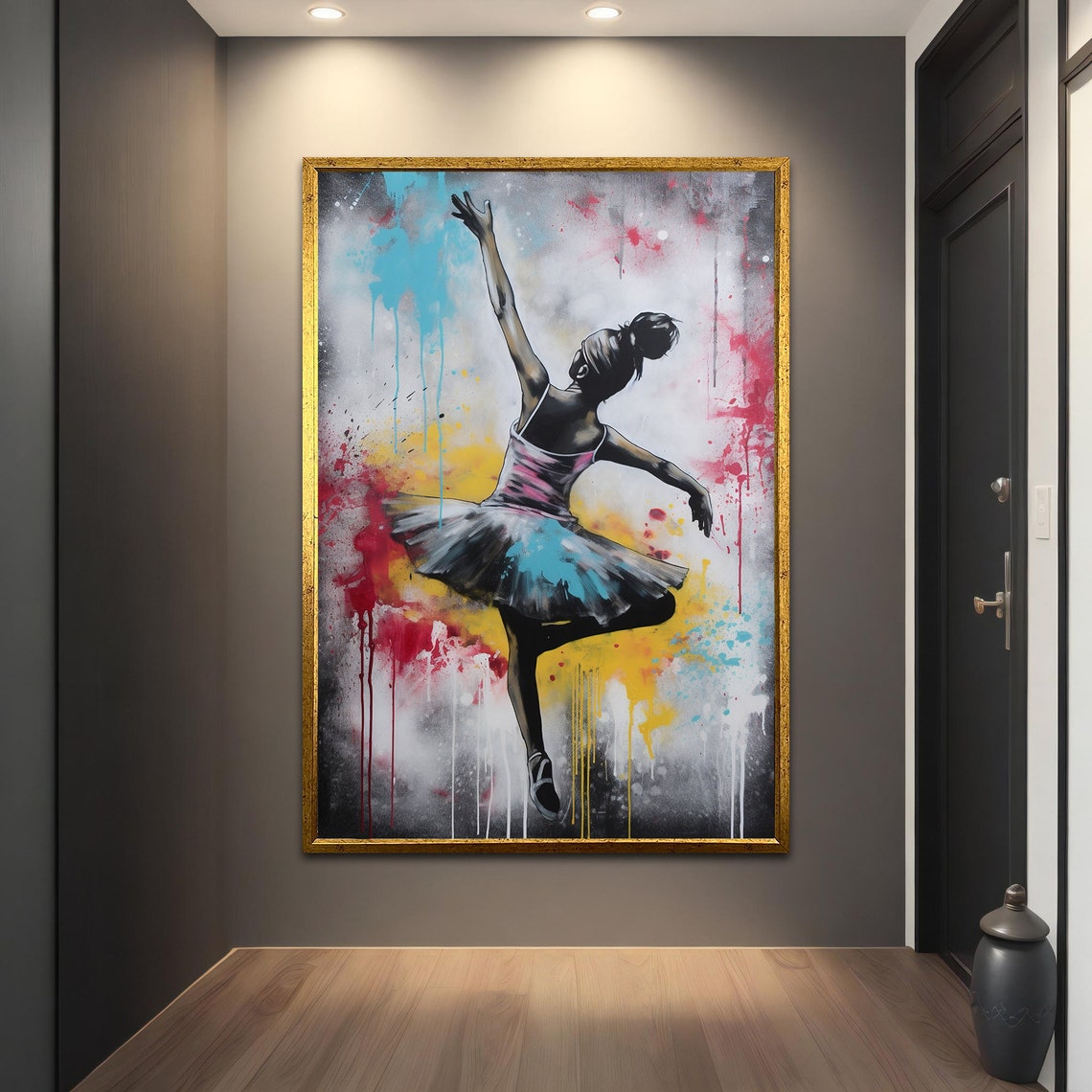 Graffiti Ballerina Silhouette Spray Paint Urban Dance Art Print - Image 5