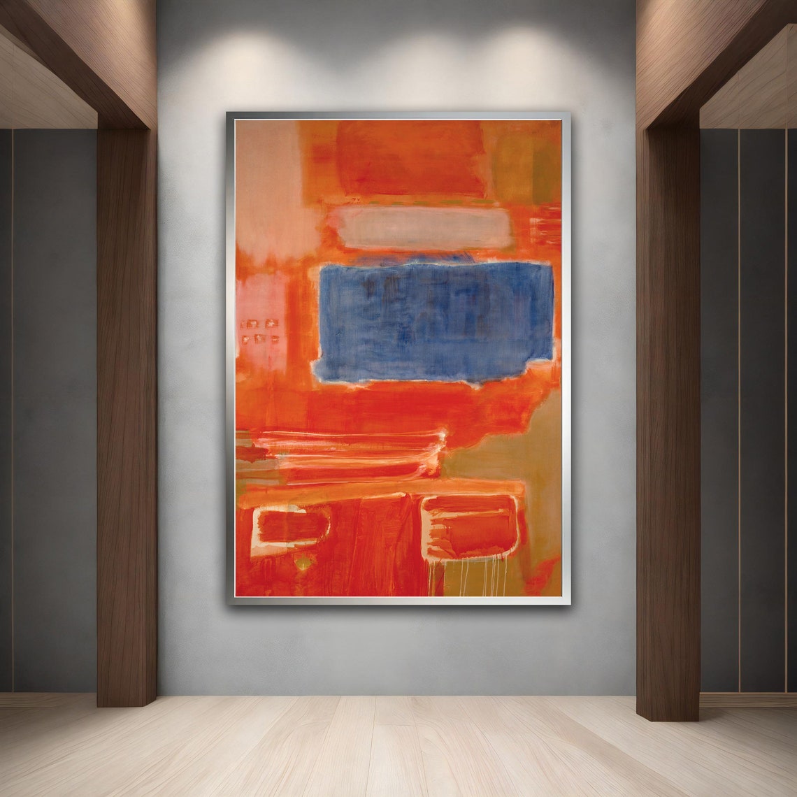 Rothko Style Orange Blue Abstract Color Field Wall Art Poster - Image 3