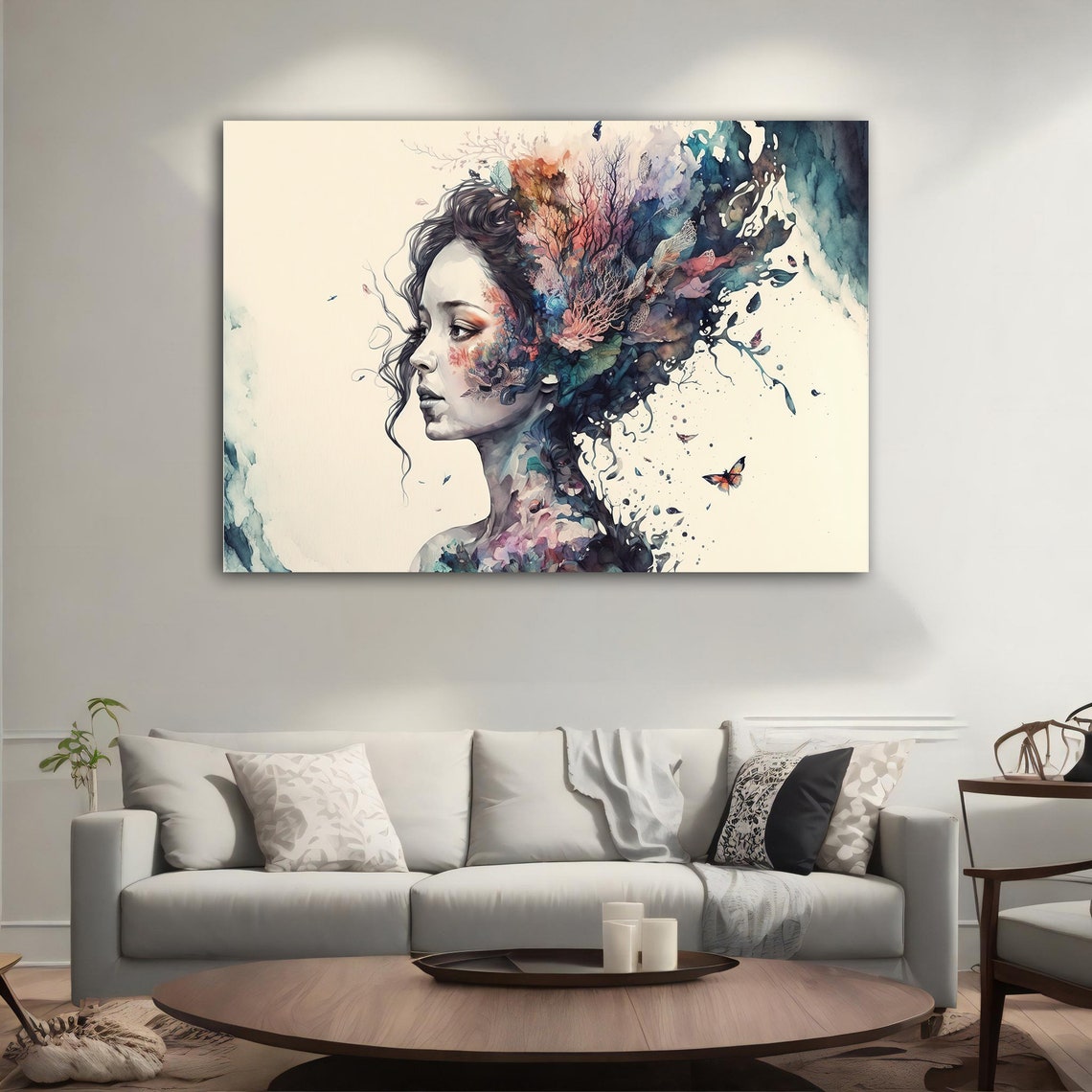 Woman In Nature Wall Art Colorful Modern Woman Print Colorful Woman Painting Feminine Woman Wall Decor - Image 4