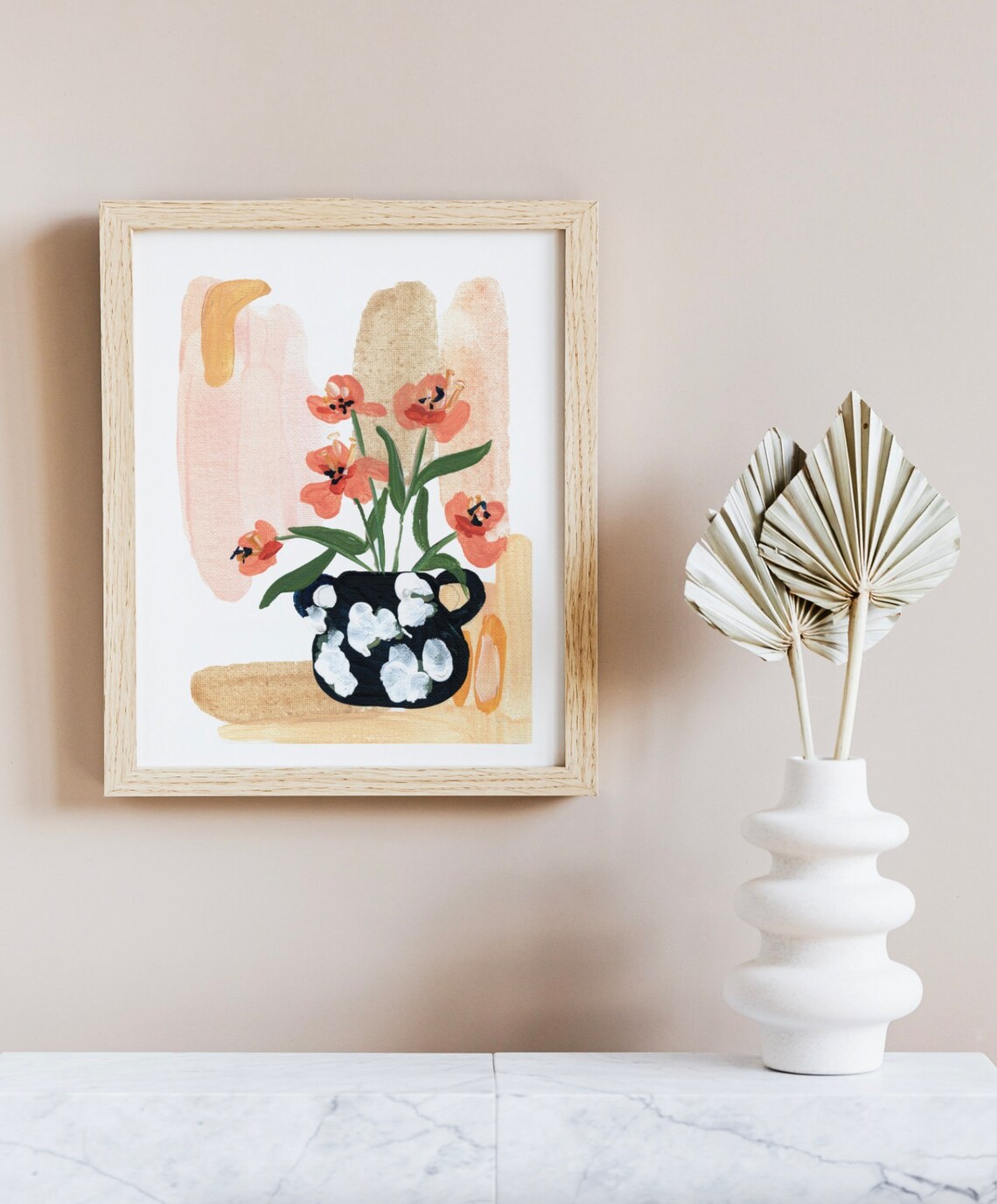 Flowers In A Vase Botanical Art Print, Sabina Fenn - Image 3