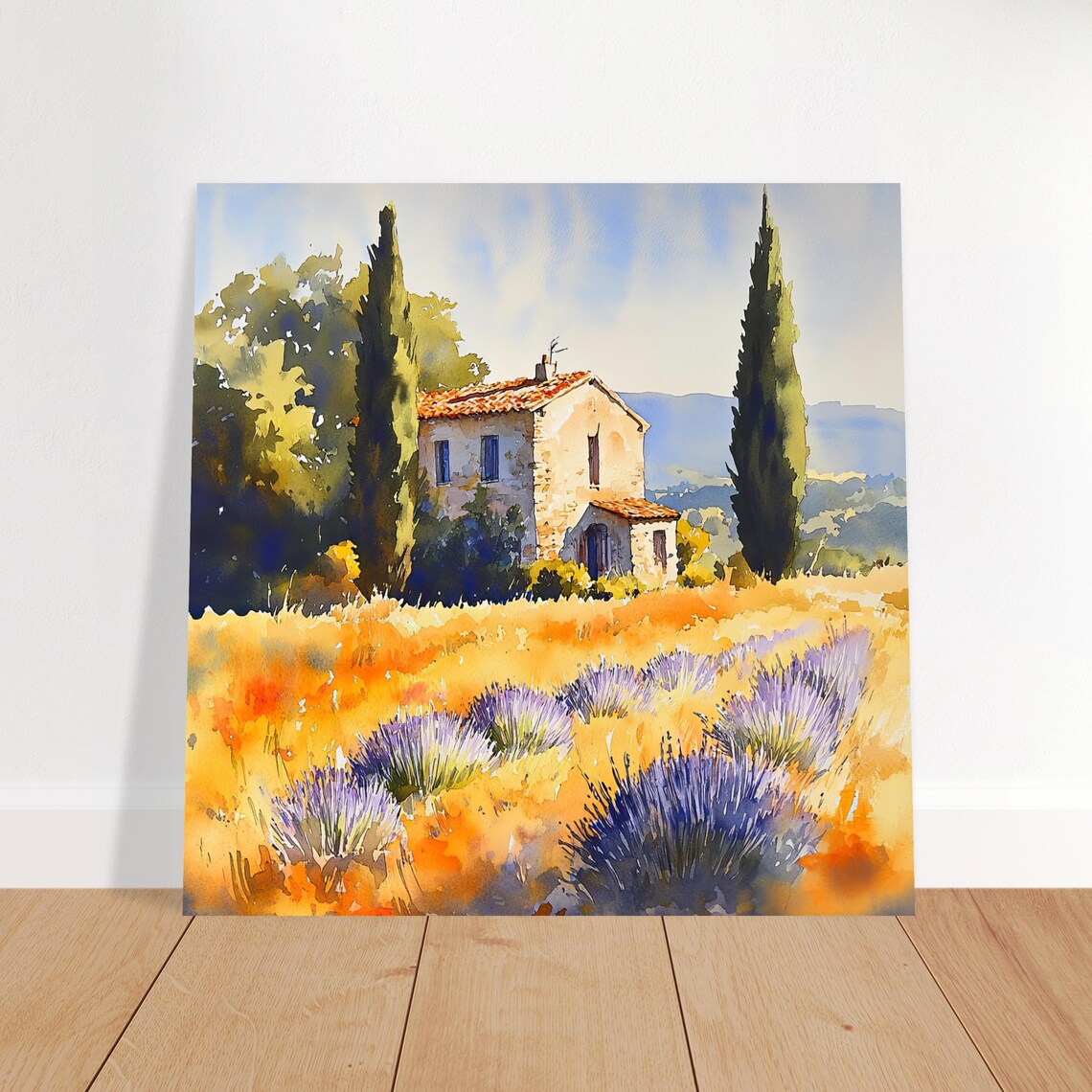 Provence Lavender Fields Watercolor Travel Poster - Image 3