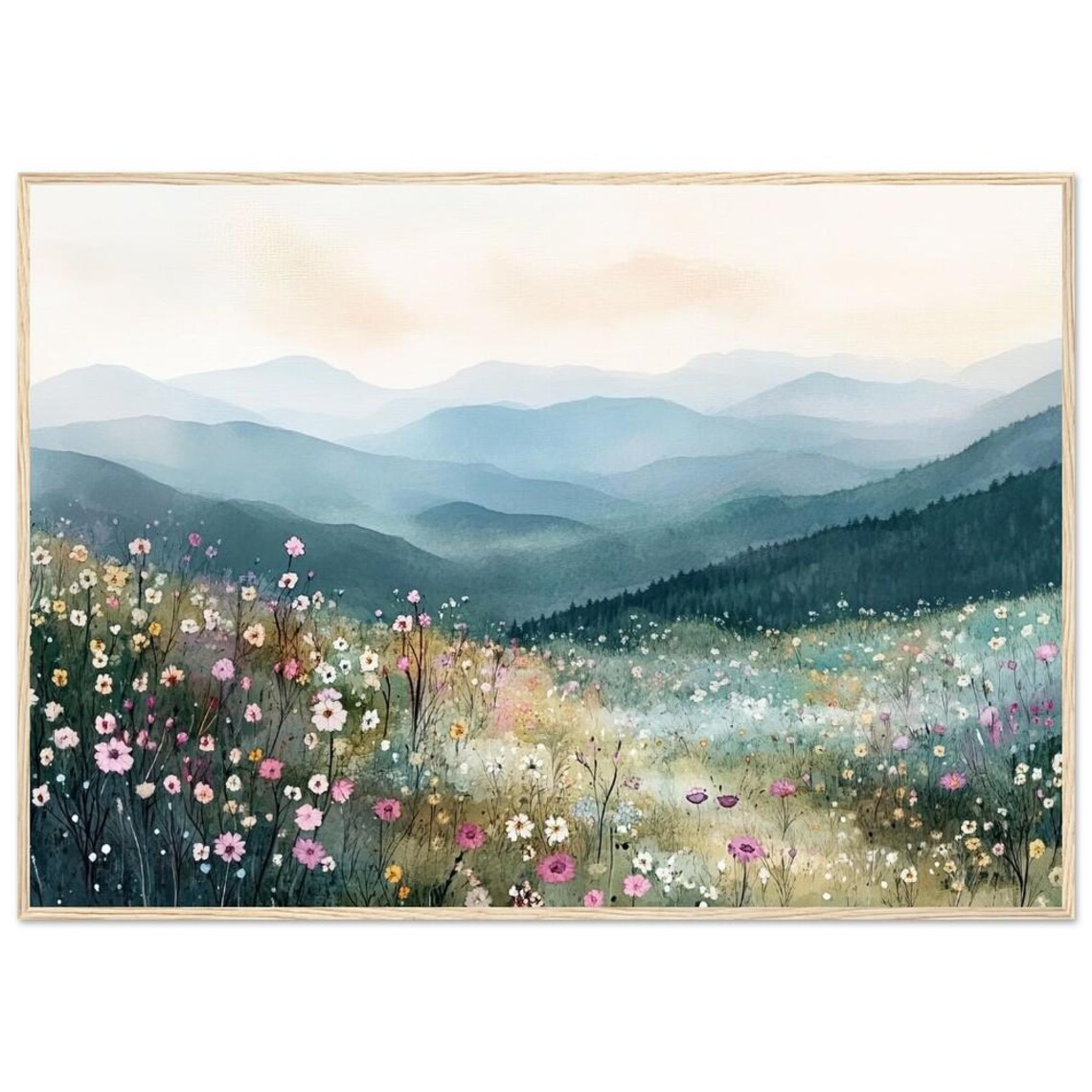 Smoky Mountains Watercolor Art Print, Blue Ridge - Image 3