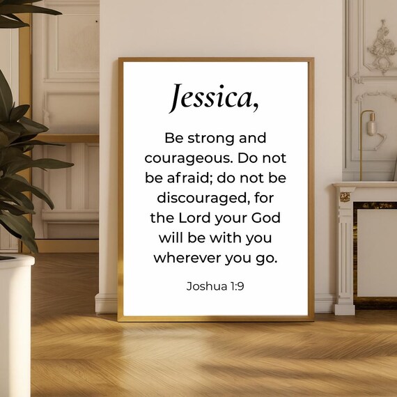 Custom Bible Verse Print Personalized Christian Wall Art With Name Joshua 19 Scripture Gift