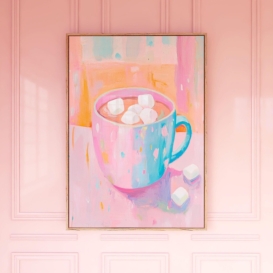 Hot Chocolate With Marshmallows Cozy Mug Painting Winter Poster