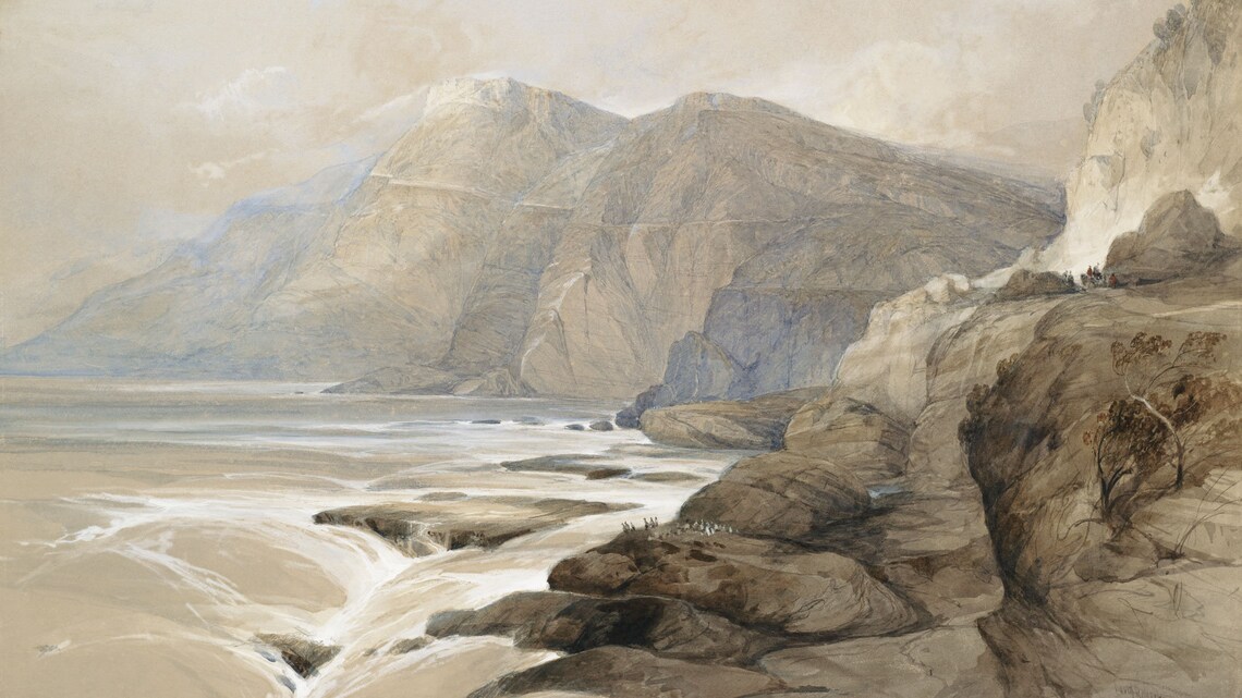Mountain Landscape Drawing, Vintage Landscape Art Print - Image 2