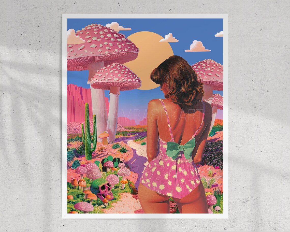 Lost V4 Psychedelic Mushroom Desert Landscape Art Print - Image 2