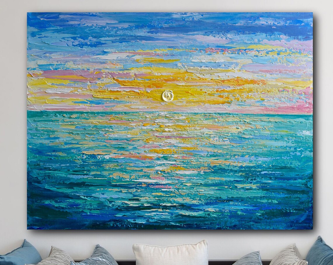 Sunrise Seascape Impressionist Ocean Art Print
