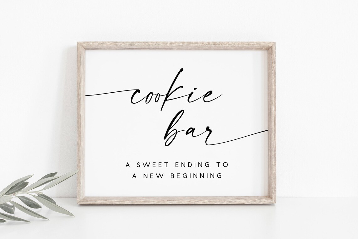 Cookie Bar Sign, Dessert Bar Wedding Poster