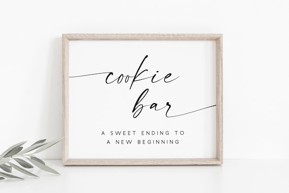 Cookie Bar Sign, Dessert Bar Wedding Poster