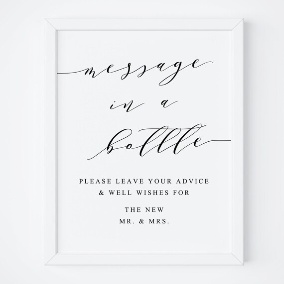 Message In A Bottle Wedding Sign Poster