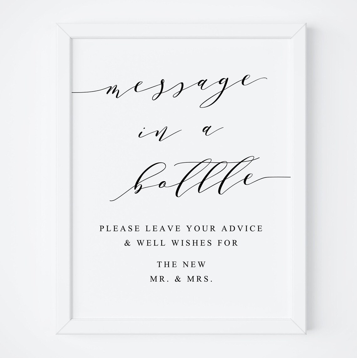 Message In A Bottle Wedding Sign Poster