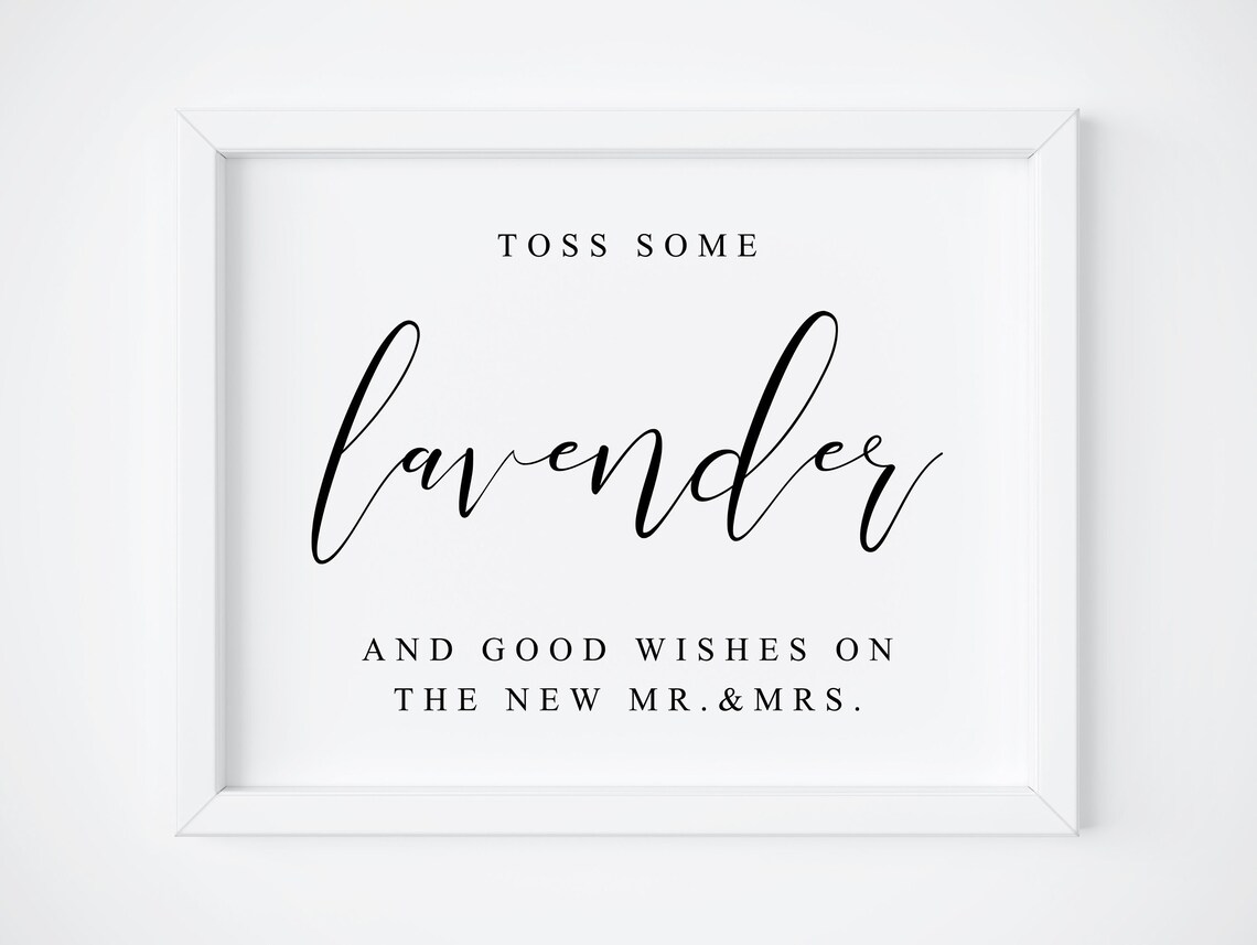 Wedding Lavender Toss Sign, Ceremony Send-Off Print